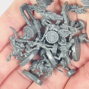 Miniature Army Military Men Figure Gray Set of 16